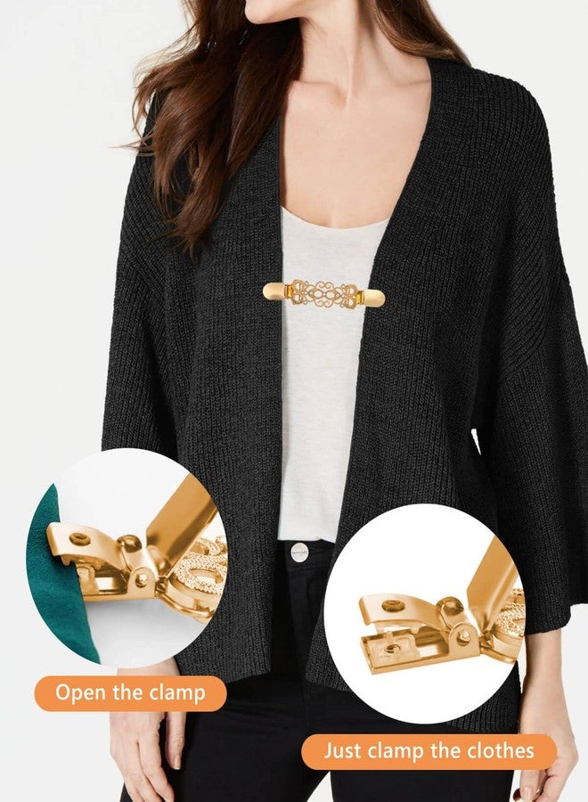 JELIEE 3PCS Vintage Cinch Clip for Dresses,Retro Sweater Clips for Cardigans,Shawl Clip Brooch for Different Women Clothing Cinch Clip - Image 3